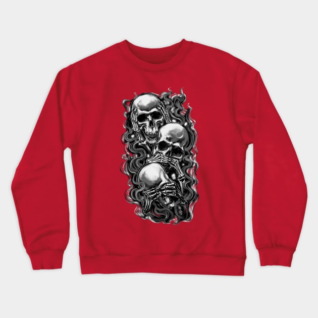 Hear No Evil monochrome Crewneck Sweatshirt by Shawnsonart